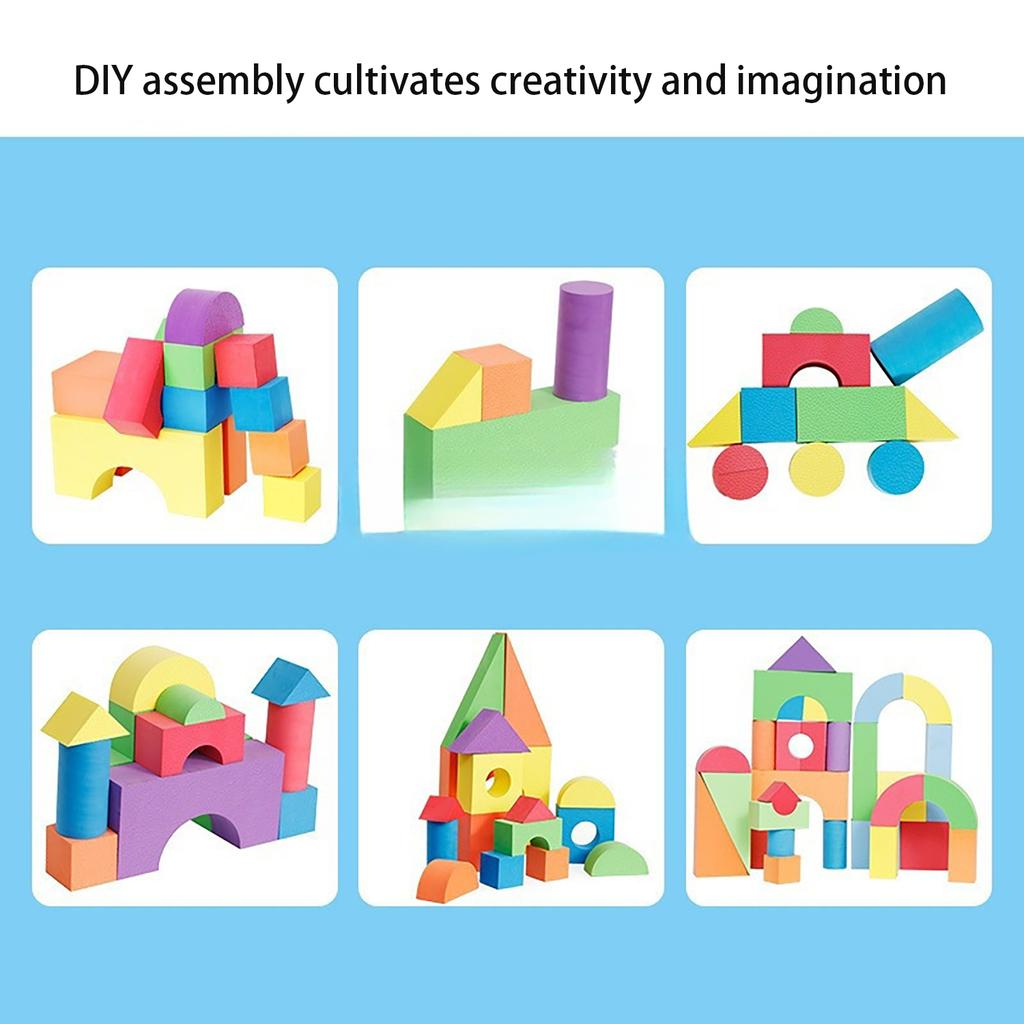 Foam Building Blocks Large Size Assembled Puzzle Children'S Toys Early Education Kindergarten Software Eva Color Building Blocks