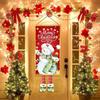 Christmas Door Decorations Party Supplies Photography Background Snowman Family Front Door Banner For Home Kitchen Garden Patio