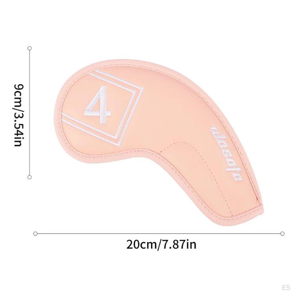 9 Pieces Golf Club Head Cover for Irons Protective Sleeve Waterproof PU Leather Headcover