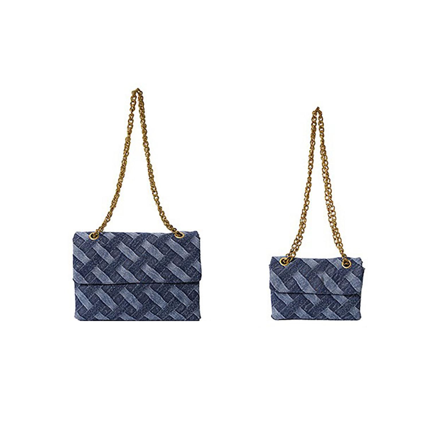 

Women s K-G Shoulder Bag High Quality Braided Denim Chain Crossbody Bag Designer Luxury Handbag Small