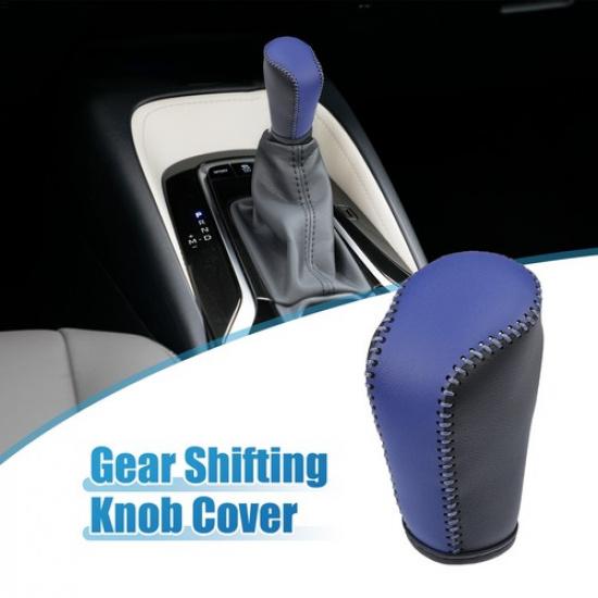 

Gear Shifting Knob Cover for Mazda 3 2011-2013 Black Faux Leather Blue Line
