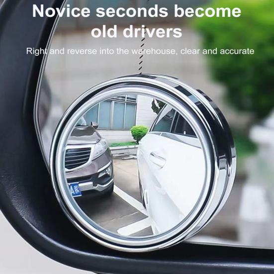 2 Stück Auto-Rückspiegel mit totem Winkel, Weitwinkelobjektiv-Design, 360 Grad verstellbar, rahmenlos, konvex, seitlicher Zusatzspiegel, Autoteile