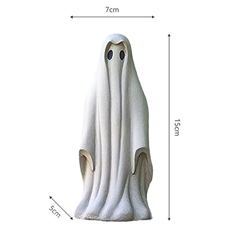 A20F-Ghost Statue, White Resin Garden Ghost Sculpture Halloween Decorations, Ghost Figurines For Home Room Desk Decor D Durable