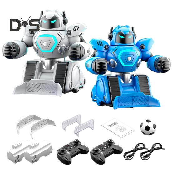 2 ცალი საბავშვო დისტანციური მართვის რობოტი სათამაშო 2 მოთამაშის საბრძოლო კრივი ფეხბურთი დაჭერით გაშვების თამაში პატარებისთვის ინტერაქტიული ელექტრო 2.4 გჰც რადიომართვადი რობოტი სათამაშო LED-ით