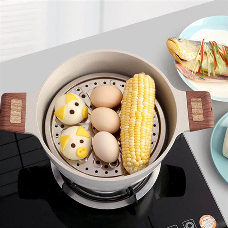 Multi-Size 304 Stainless Steel Home Steamer Round Steamed Grid  Kitchen Bread Buns Dumplings Steaming Rack Cooking Utensils