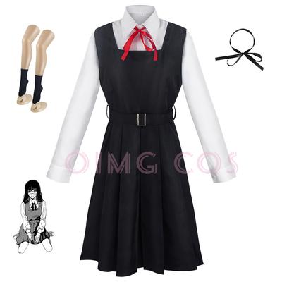 Mitaka Asa Cosplay Costume Chainsaw Man Outfits Blue Suit Shirt Tie Short Wig Neck Ring Women Anime Uniform Halloween