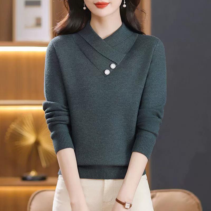 

Winter Autumn Middle Aged Mom Red Sweater Women s Thickened Autumn Winter Fashion Foreigner Warm Knitted Sweater M
