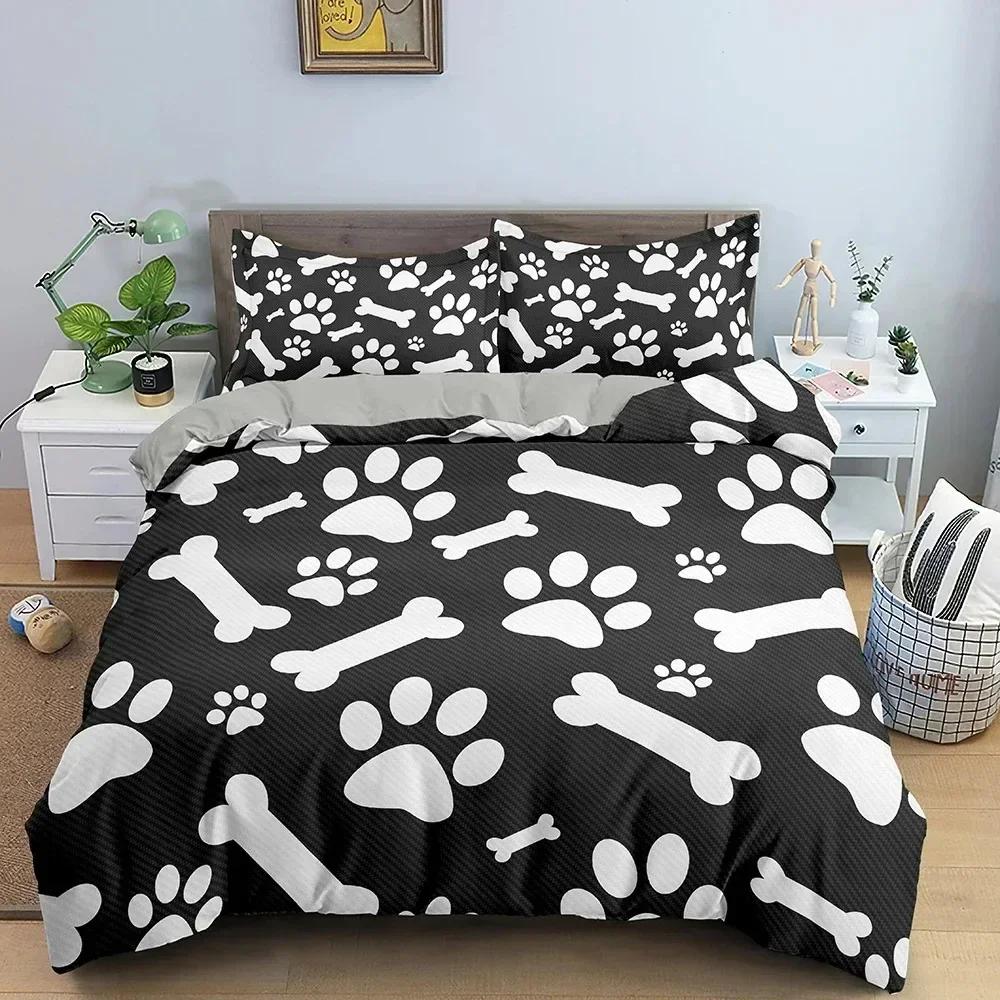 Top Dog Bone Bedding Set Child Duvet Cover Set Bed Set Duvet Cover 220X240 With 12 Pillowcase Comforter Bedding Sets Twin Queen