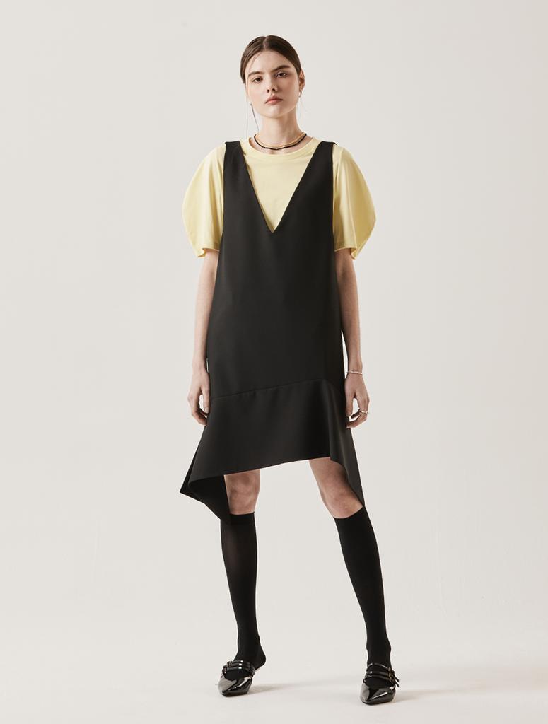 Leuiel V-Neck Vest Dress_Black