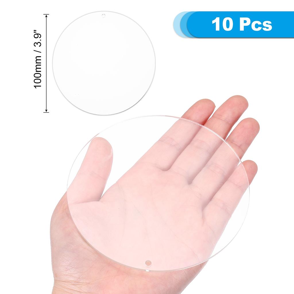Acrylic Keychain Blanks Round Clear Acrylic Keychain 3mm Thick Circle Discs Blanks with Hole for Craft Tag Pendant Hanging Label