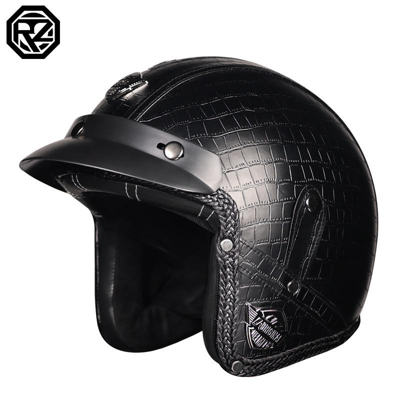 3C Certified Vintage Prince Cruising Motorcycle Three-quarters Helmet Half Helmet Scalps Helmet Leather Helmet Safety Four Seasons