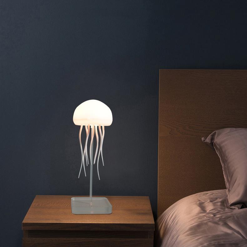 Intelligente sprachgesteuerte Quallenlampe, Umgebungslicht, Nachtlicht, agiler Touch-Fuß, schillernde Farbe, allmählich wechselnde Farbe