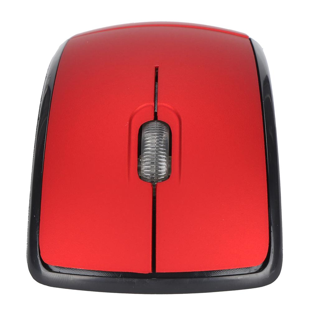 Wireless Mouse Smart Slim Mini Portable 2.4G Cordless Mouse with USB Receiver for Office Laptop Computer TabletRed