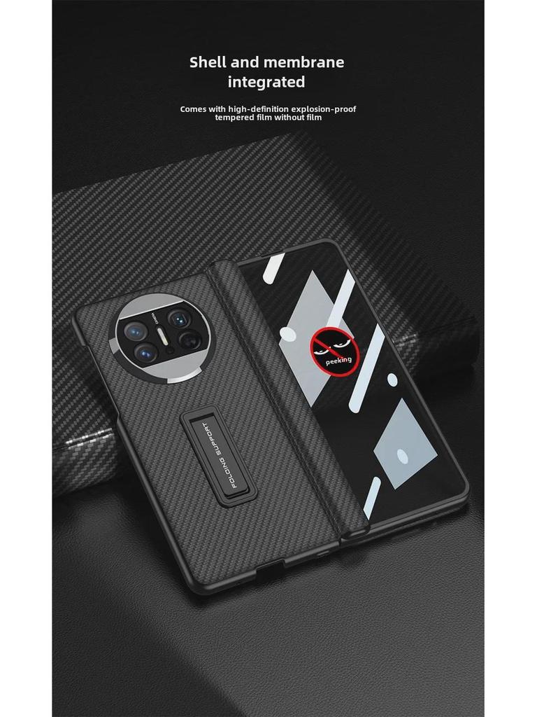 Kožené pouzdro na telefon s plným krytím a skládacím displejem Huawei Mate X3 - Ochrana proti sledování a pádu