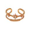 Korean Double Layer Hollow Starry Open Ring - Women's Elegant Simple Style Finger Ring