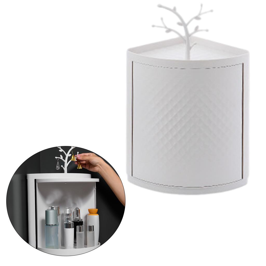 360° Rotating Multi-Function Corner Locker Holder Box Dust Wall Hanging Display Cabinet Bookcase