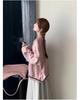 Women's Pink College Style Baseball Jacket - Chic Petite Spring/Autumn Trend