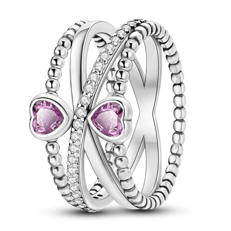 925 Silver Eternal Love Ring Women Sparkling Engagement Jewelry Classic Anniversary Gift