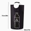 Folding Recycling Bin Extra Large  Capacity Storage Basket For Kitchen Waste Bottle Collector Bag With Handle Collapsible Design