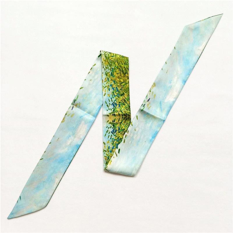 

Винсент Ван Гог Масляная живопись Тонкие шелковые шарфы для женщин 2024 Новый дизайн Шарф Женские шарфы для сумки Головной шарф Шейный платок