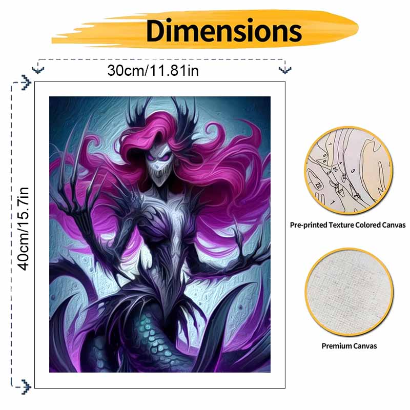 Disney DIY Oil Painting Kits Fantasy Siren Hand Painting Home Decor Craft Gift Ideas For Adult Room Wall Art Creative Wall Decoration