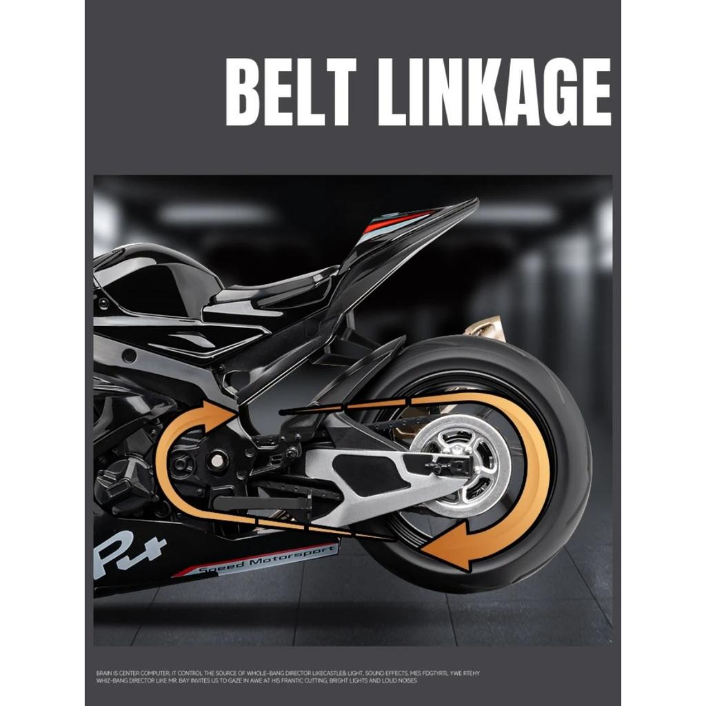 1/12 BMW S1000RR HP4 Race Alloy Top Luxury Sports Motorcycle Model Diecast Metal Road Racing Motorcycle Model Sound Light Kids Gifts