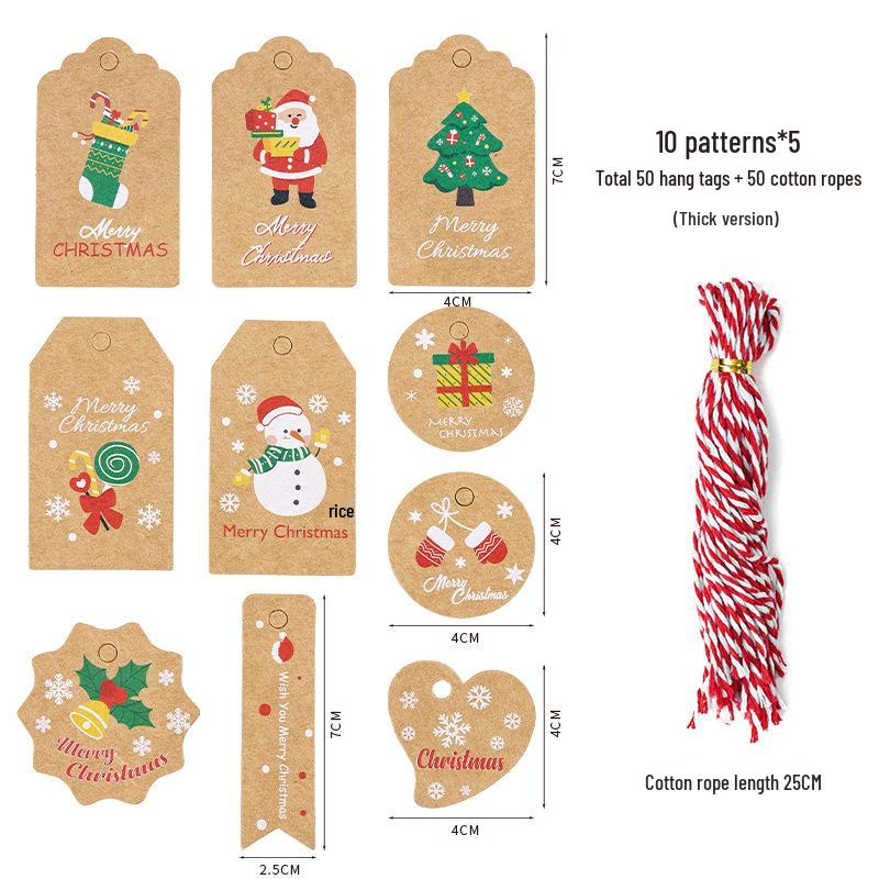 

Утолщенные рождественские бирки Санта-Клауса - Карточки для украшения подарков