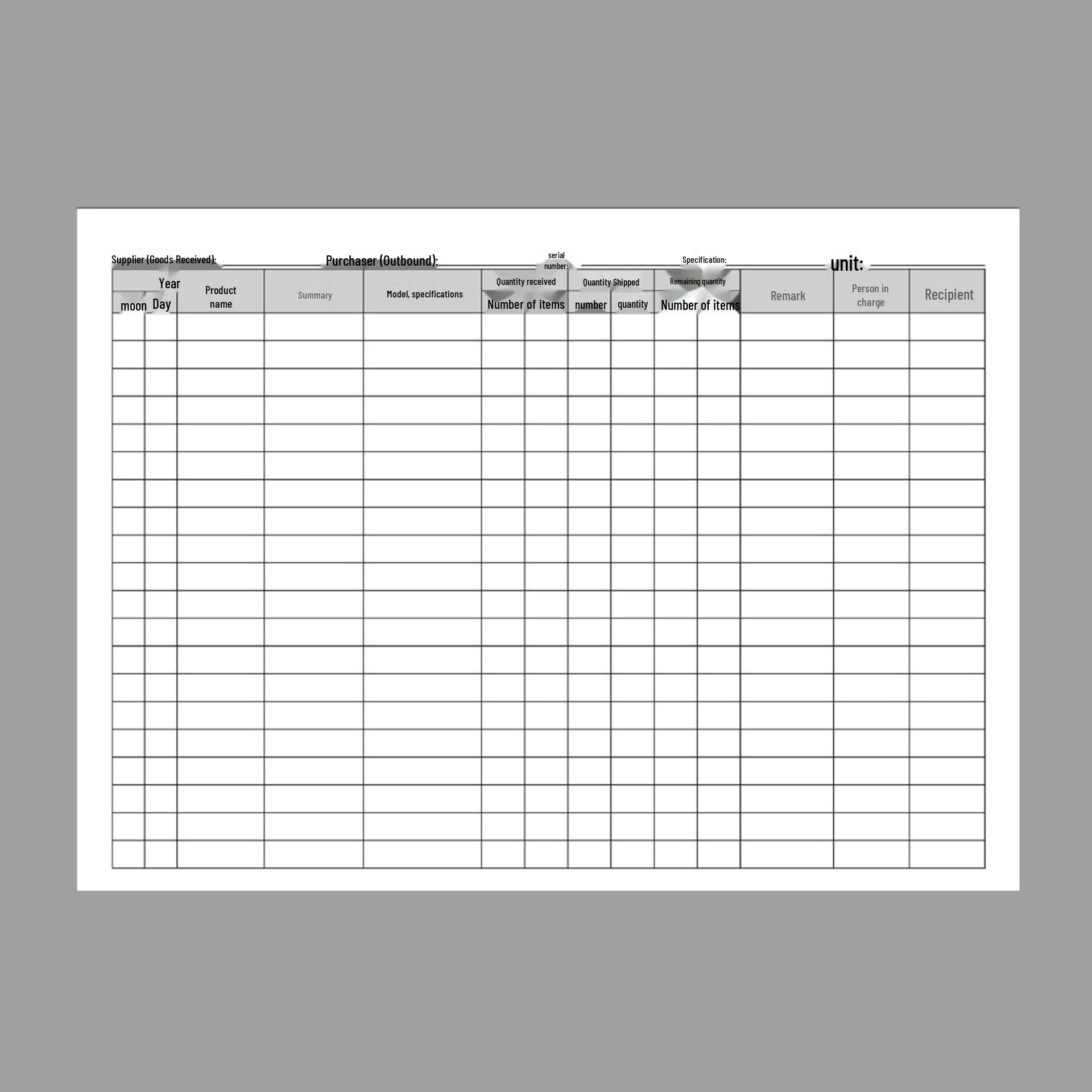 

Книга учета продукции и записей о покупках - Настраиваемый дубликат блокнота