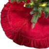 Roter Samt-Weihnachtsbaumrock mit Schleife und Rüschenbesatz
