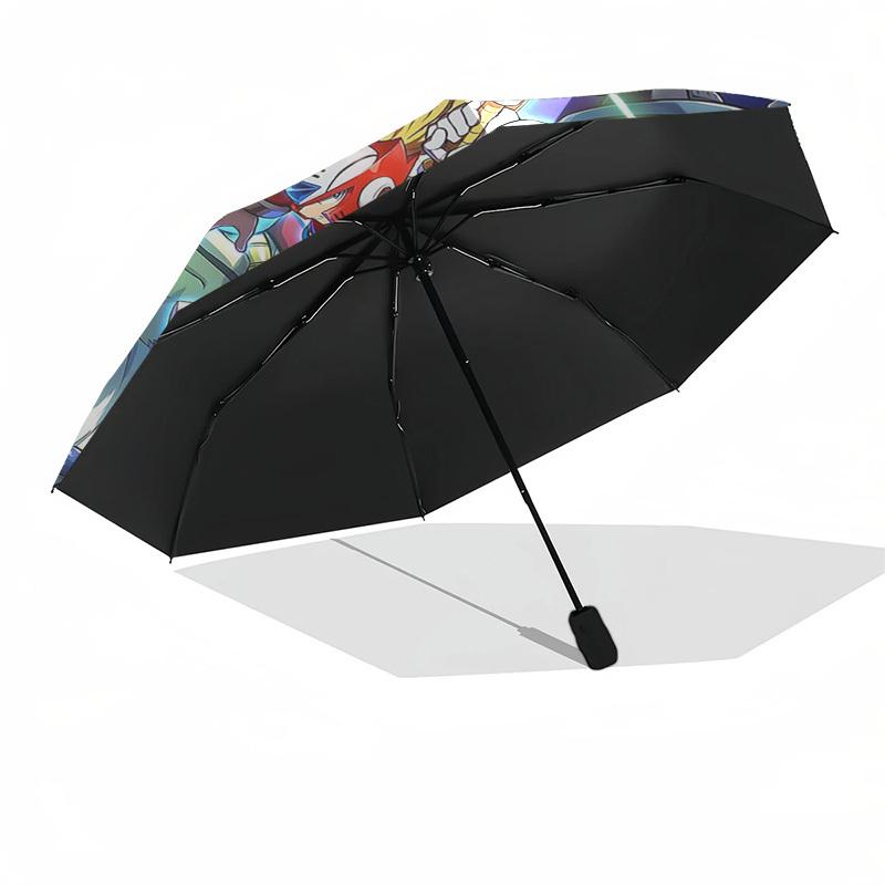 1pc Megaman Automatic Opening & Closing Outdoor Umbrella with 3-Fold Design, Featuring 8-Rib Iron Frame - Perfect for Fans, Travelers, Daily Use,