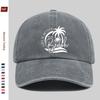 Pc Vintage Beach Vacation Print Baseball Cap Sweet Vacation Style Decorative Papa Hat Trucker Sun Hat Washed Buckle Strap Ad