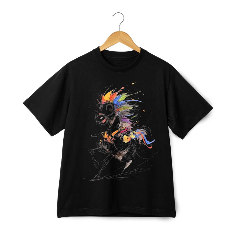 Abstract Horse Graphic Tee | Men s & Women s Casual Streetwear XXXXL