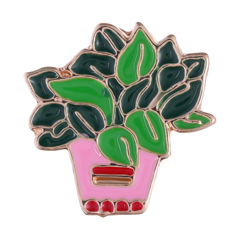 

Charming Cartoon Mini Cactus Plant Brooch Alloy Badge For Fashionable Accessories Clothing XZ8136