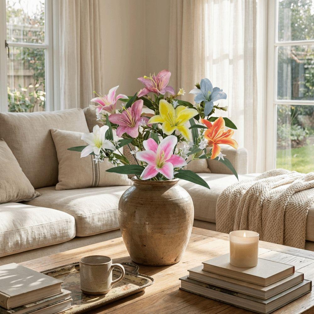 Real Touch Simulated Flower Handmade Silk Fake Bouquets Artificial Flower Branch  Window Display