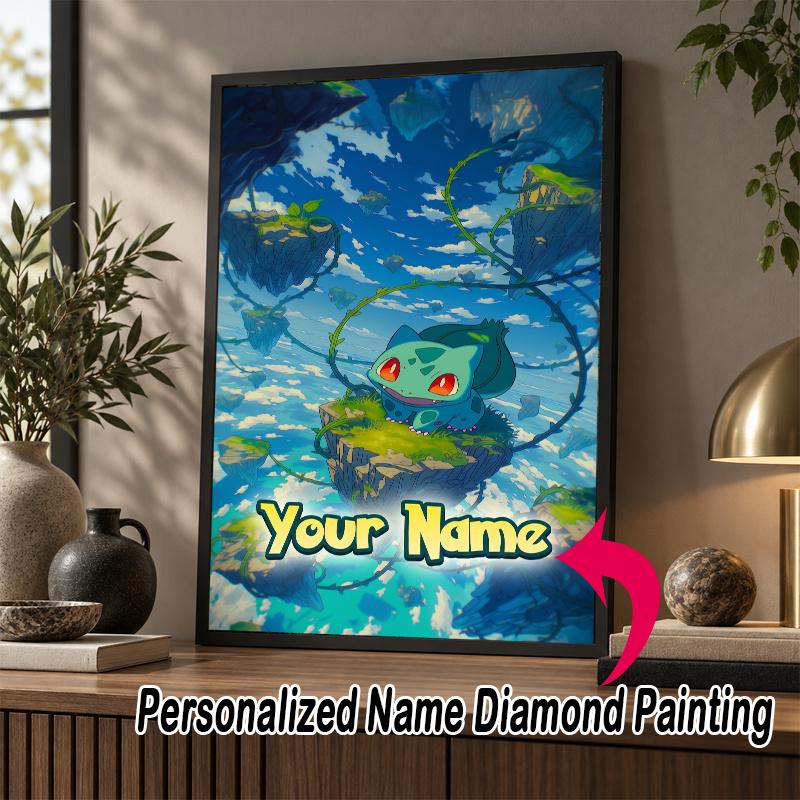 Personalized Bulbasaur Diamond Art Custom Name 5D Diamond Painting Full Drill DIY Craft