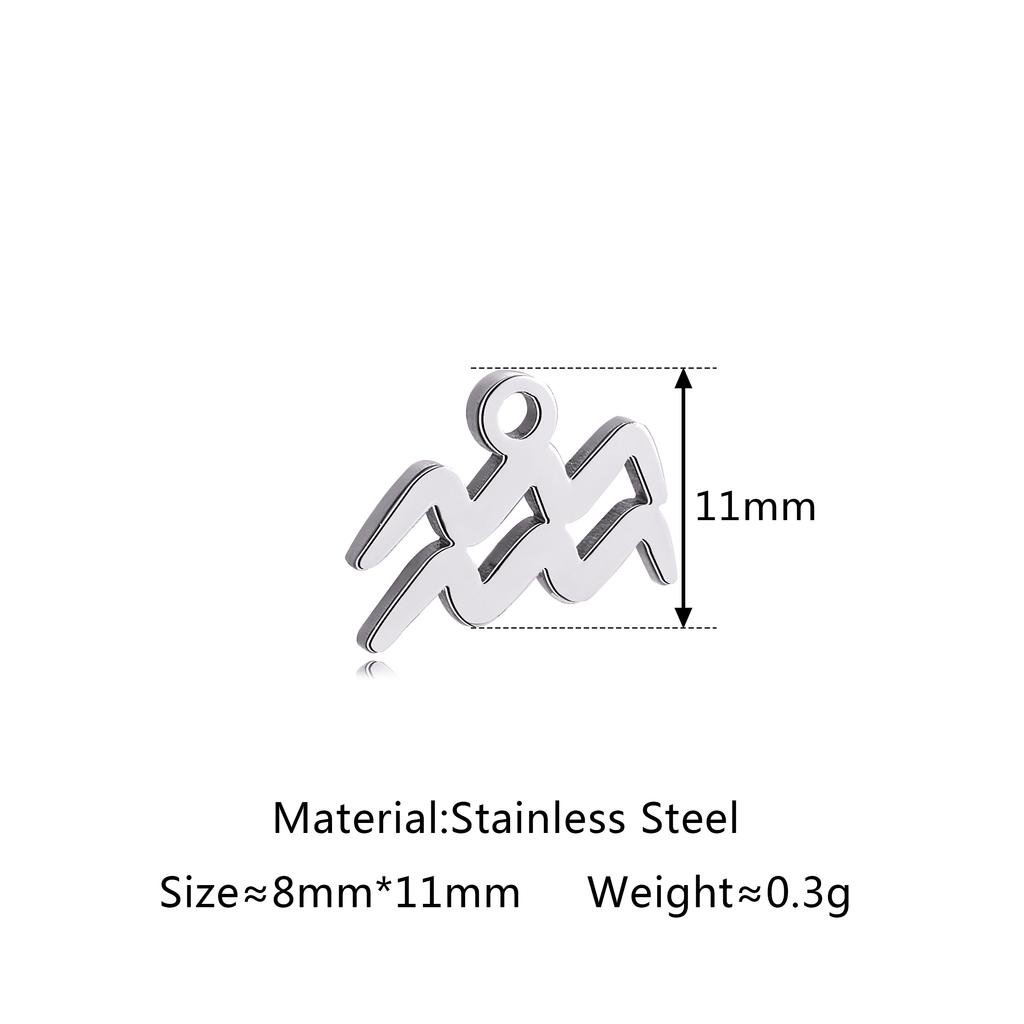 5Pcs/Lot Stainless Steel 12 Zodiac Sign Charms Mini Constellation Pendants DIY Handmade Craft Necklace Bracelet Jewelry Making