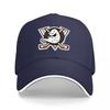 Anaheim Ducks NHL Hockey Team Logo Embroidered Black Baseball Cap with White Trim and Structured Design for Fans