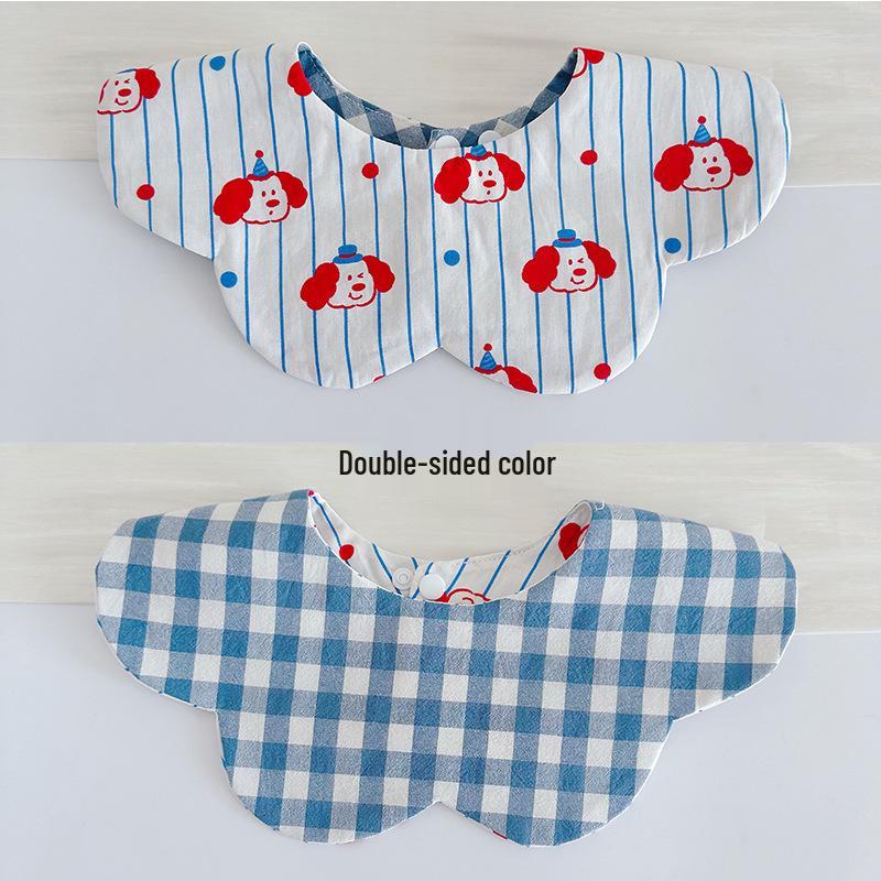 Korean Style Double-Sided Gauze Baby Drool Bib - Newborn Petal Design, Breathable