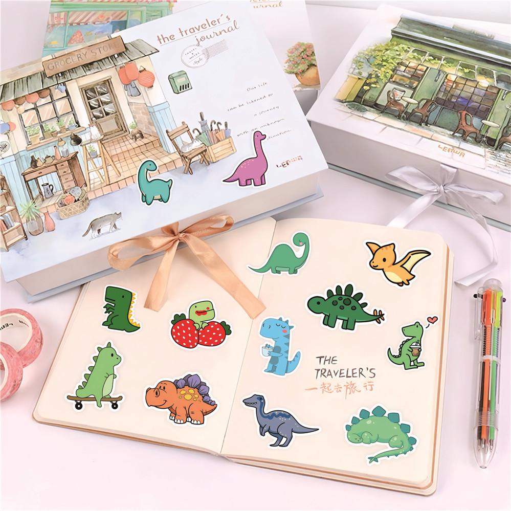 100Pcs/Set Q Baby Funny Dinosaur Series 01 Stickers DIY Scrapbooks Album Decor Decals Stickers