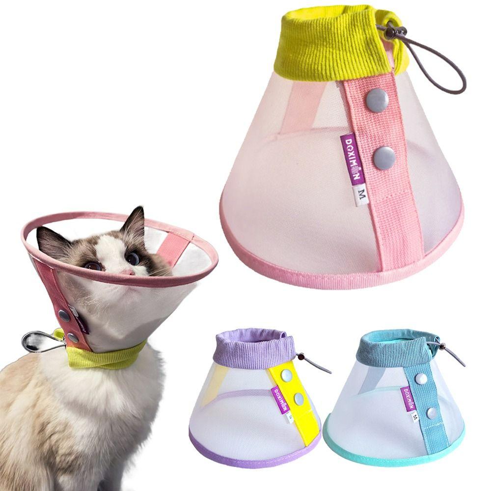Soft Cat Elizabeth Collar Breathable Cat Neck Protective Circle Flexible Pet Neck Cone Recovery