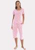Women's Pajamas XL Viscose Short Sleeve 3/4 Length Pants Soft Nice Delicate