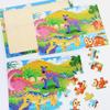 Kinder 40-teiliges Montessori-Spielzeug Holzpuzzles Cartoon-Tier-/Fahrzeug-Intelligenz-Puzzle 3D-Puzzle Lernspielzeug