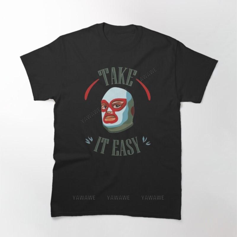 Unisex Cotton Tshirt summer short sleeve black tee tops Take It Easy Printed T Shirt male fashion casual tshirt oneck tee shirt S