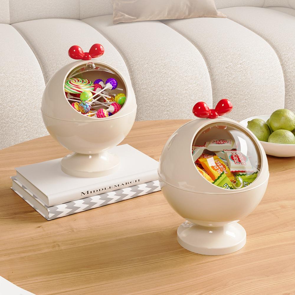 

Round Fruit Tray Plastic Food Container New Candy Storage Bowl Living Room бежевий