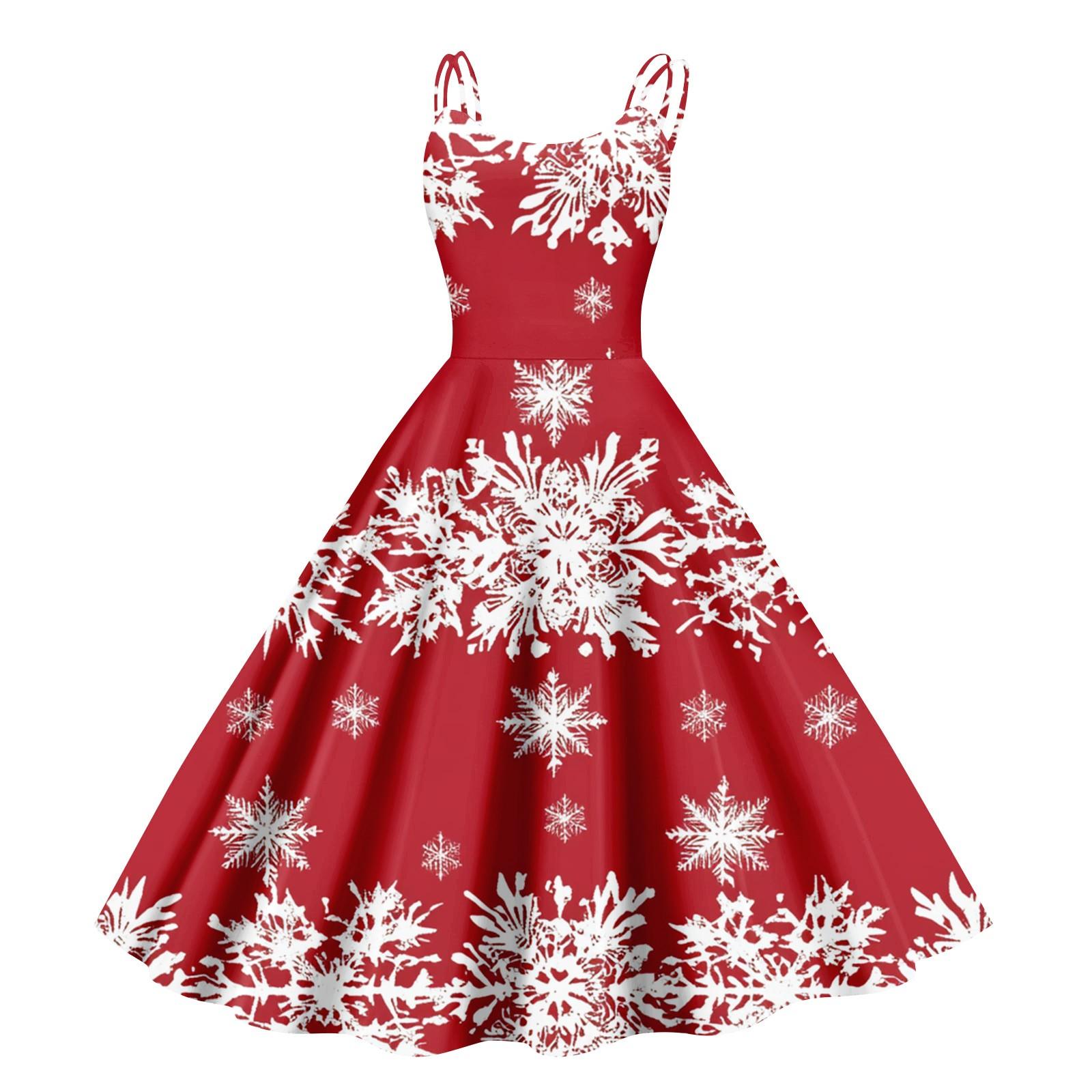 

Жіночі різдвяні подарунки, капелюх Санти, сексуальна вінтажна сукня в стилі панк з відкритими плечами M червоний