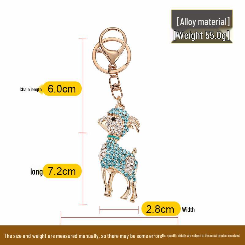 Zodiac Widder Strassstein Schlüsselanhänger: Niedlicher Ziegen Schlüsselanhänger Taschenanhänger & Zwölf Tierkreiszeichen Anhänger