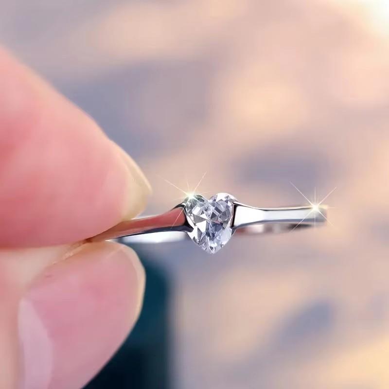 

Huitan Minimalist Single Heart Cubic Zirconia Rings for Women Eternal Promise Wedding Bridal Stylish Trendy Accessories 10