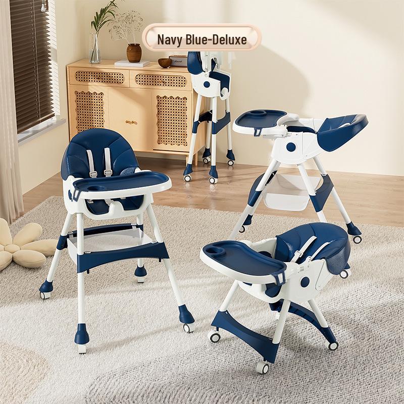 Multifunctional Baby High Chair: Foldable Metal Seat, Convertible Dining Table & Rocking Chair for Infants & Toddlers.