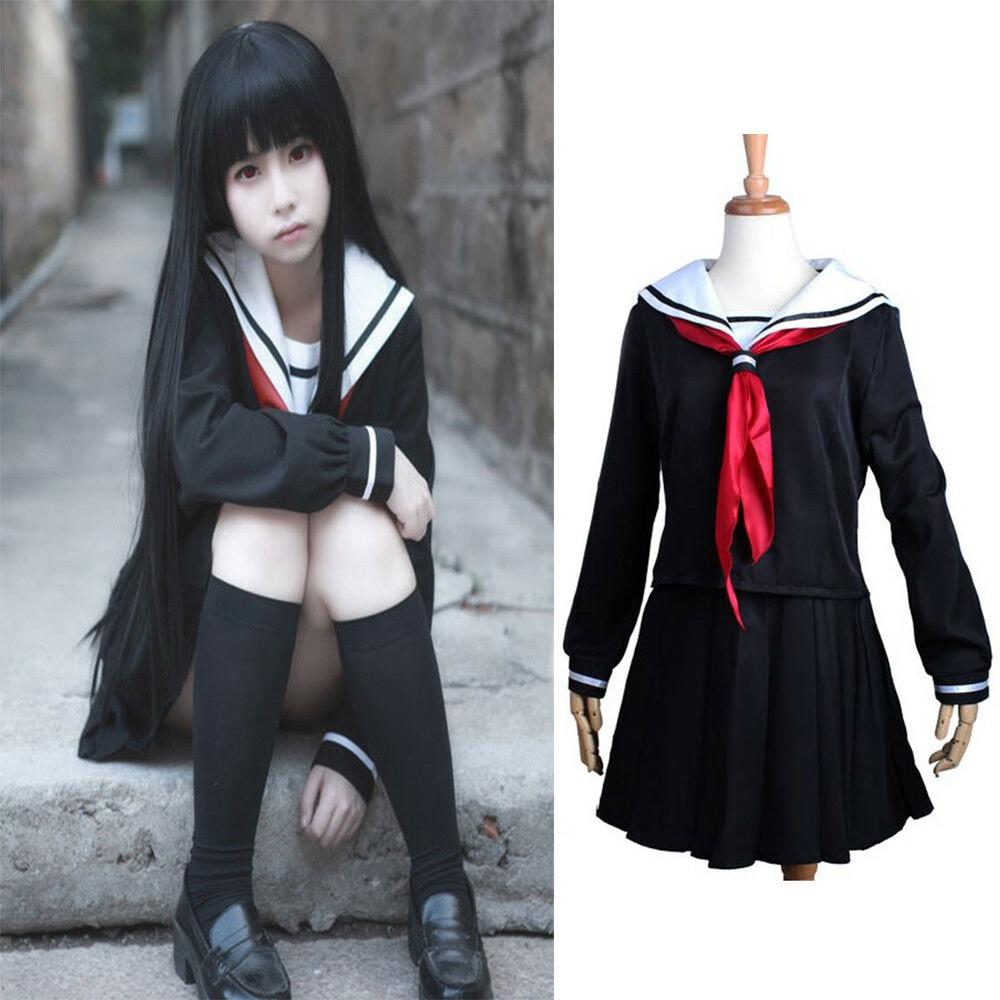 תחפושת קוספליי של איינמה איי, נערת הגיהינום, תחפושת יפנית אלגנטית של תלמידה לחגיגות ליל כל הקדושים