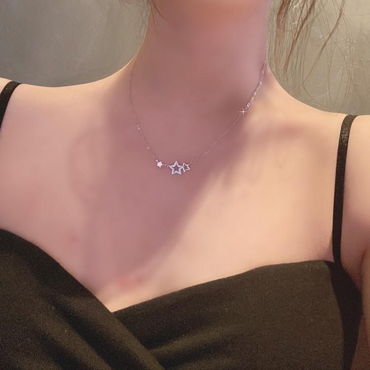 Women's Five-Pointed Star Diamond Pendant Necklace – Fashionable, Luxurious, Niche Design Clavicle Chain Gift